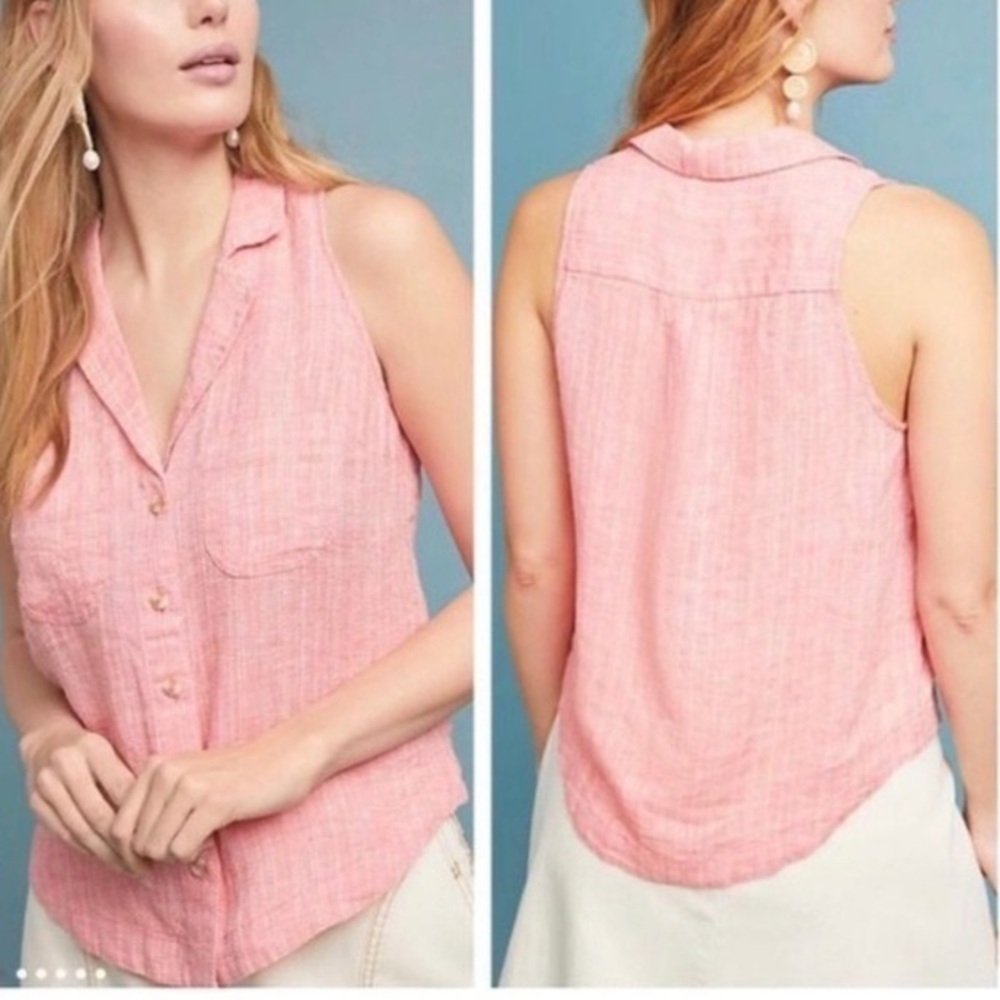 Maeve linen button up tank